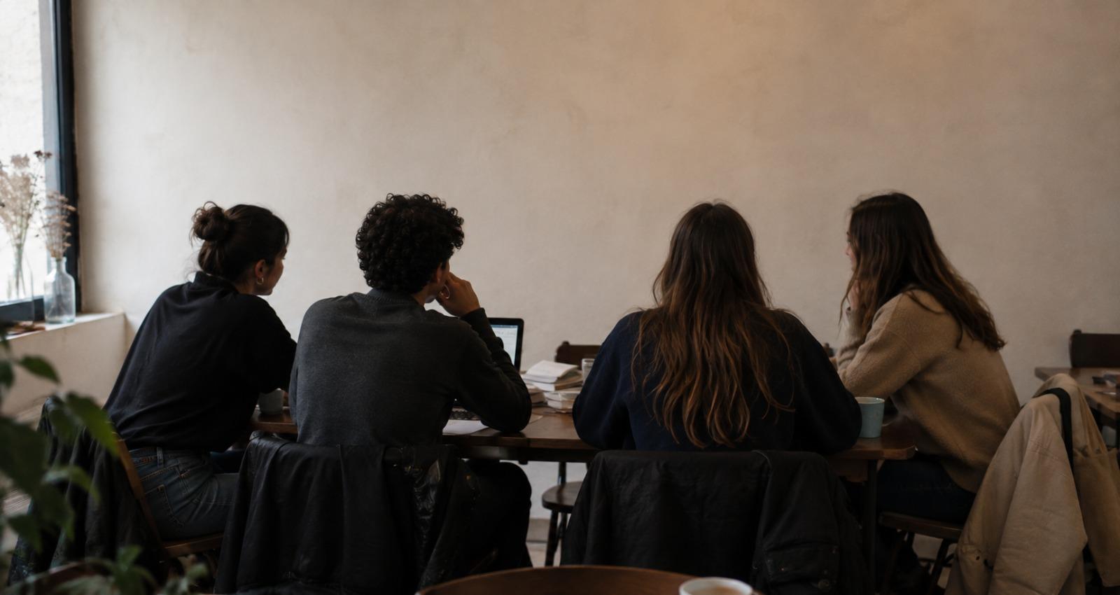 Comunidad de estudiantes en conversación